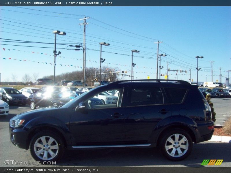 Cosmic Blue Metallic / Beige 2012 Mitsubishi Outlander SE AWD