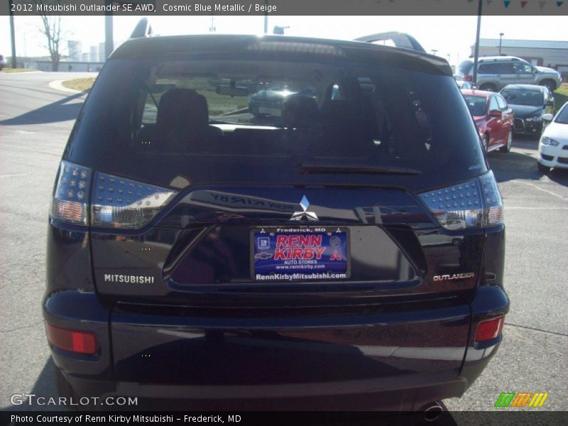 Cosmic Blue Metallic / Beige 2012 Mitsubishi Outlander SE AWD