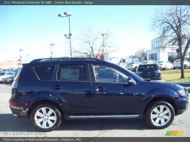 Cosmic Blue Metallic / Beige 2012 Mitsubishi Outlander SE AWD
