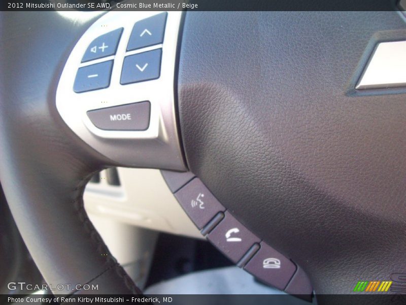 Cosmic Blue Metallic / Beige 2012 Mitsubishi Outlander SE AWD