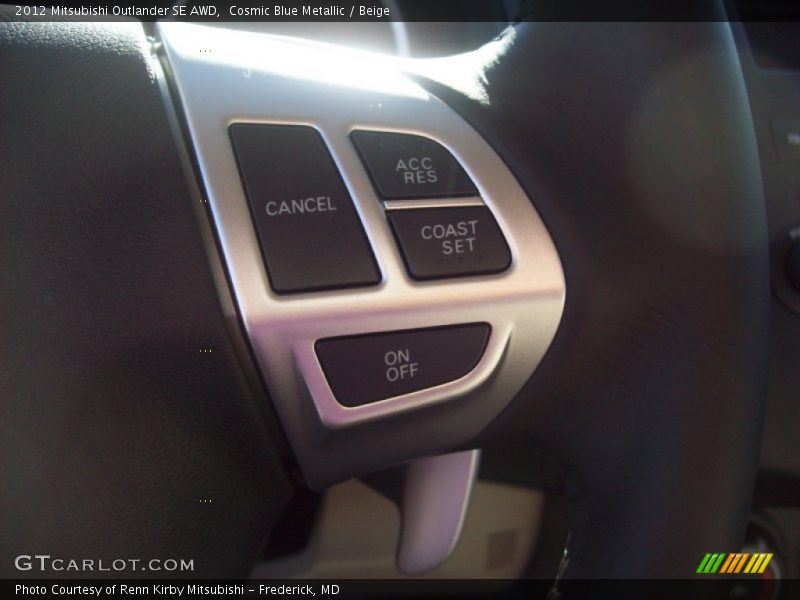 Cosmic Blue Metallic / Beige 2012 Mitsubishi Outlander SE AWD