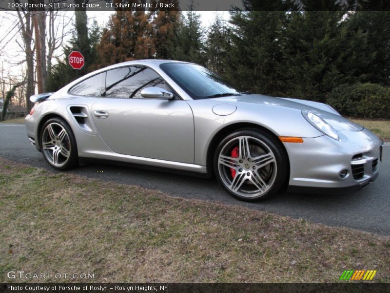 GT Silver Metallic / Black 2009 Porsche 911 Turbo Coupe