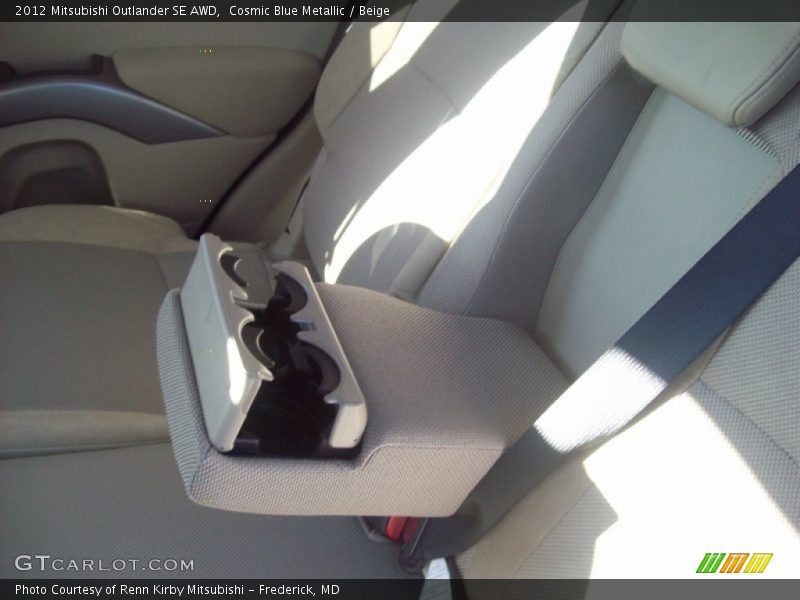 Cosmic Blue Metallic / Beige 2012 Mitsubishi Outlander SE AWD