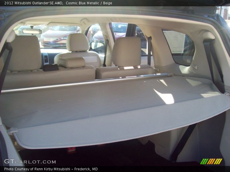 Cosmic Blue Metallic / Beige 2012 Mitsubishi Outlander SE AWD