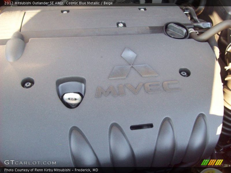 Cosmic Blue Metallic / Beige 2012 Mitsubishi Outlander SE AWD