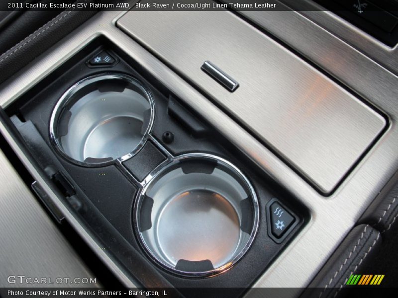 Black Raven / Cocoa/Light Linen Tehama Leather 2011 Cadillac Escalade ESV Platinum AWD