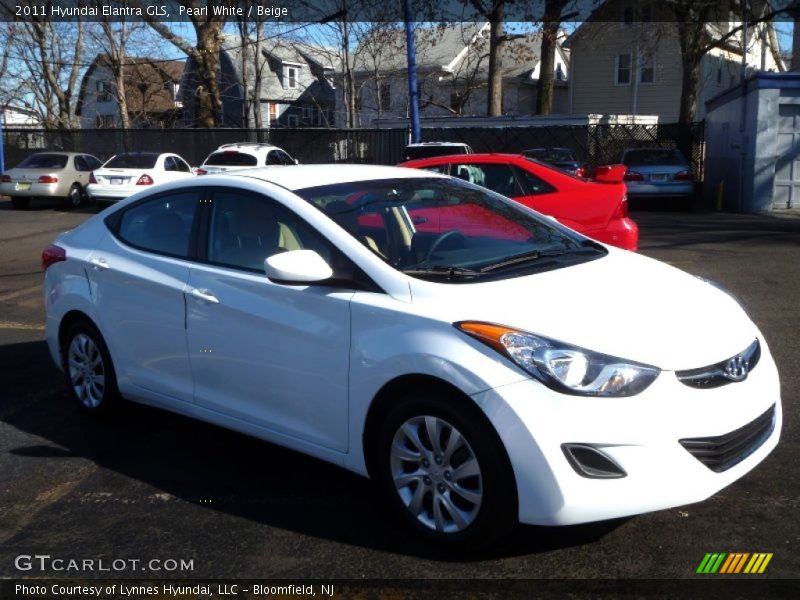 Pearl White / Beige 2011 Hyundai Elantra GLS