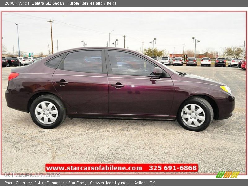 Purple Rain Metallic / Beige 2008 Hyundai Elantra GLS Sedan