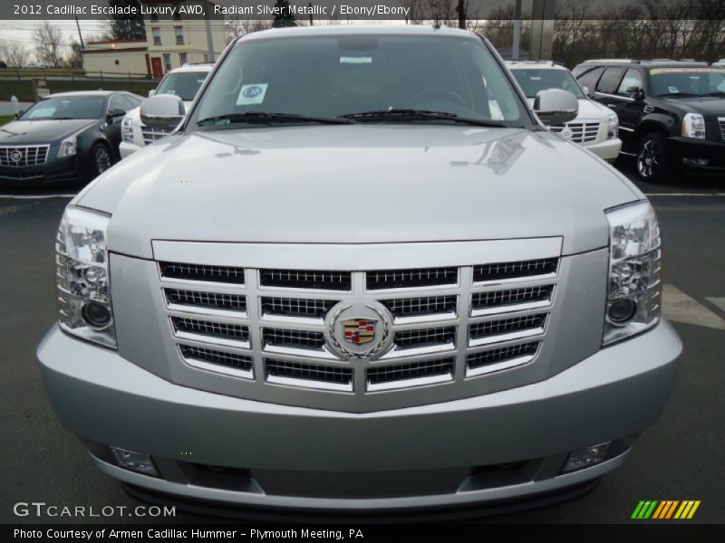 Radiant Silver Metallic / Ebony/Ebony 2012 Cadillac Escalade Luxury AWD