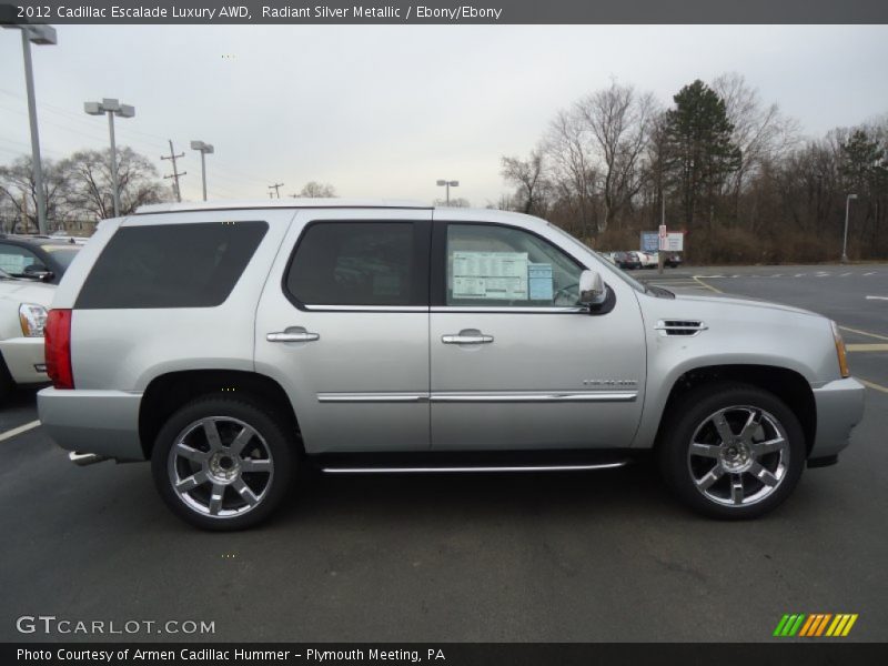 Radiant Silver Metallic / Ebony/Ebony 2012 Cadillac Escalade Luxury AWD