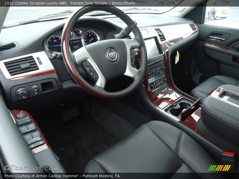 Radiant Silver Metallic / Ebony/Ebony 2012 Cadillac Escalade Luxury AWD