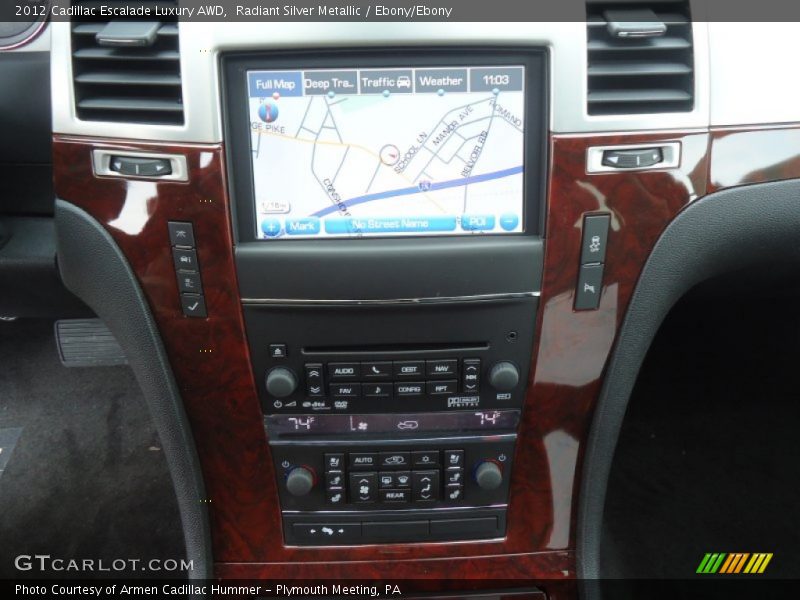 Radiant Silver Metallic / Ebony/Ebony 2012 Cadillac Escalade Luxury AWD