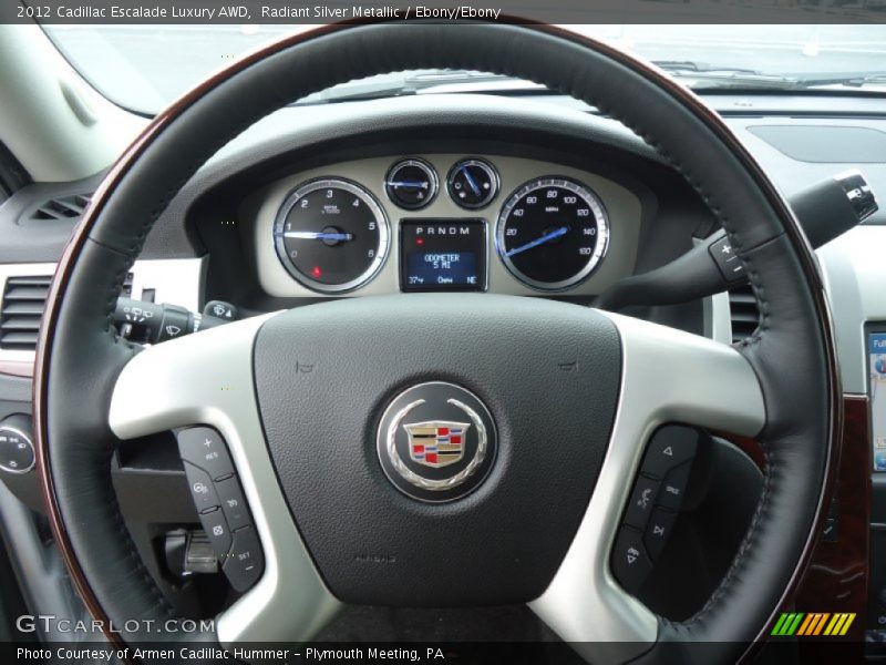 Radiant Silver Metallic / Ebony/Ebony 2012 Cadillac Escalade Luxury AWD