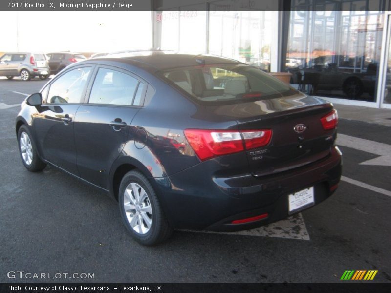 Midnight Sapphire / Beige 2012 Kia Rio EX