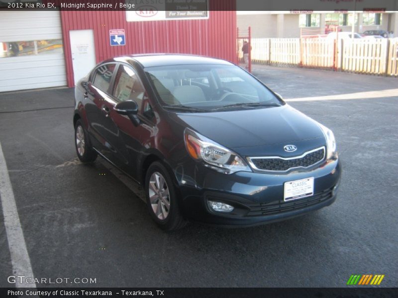 Midnight Sapphire / Beige 2012 Kia Rio EX