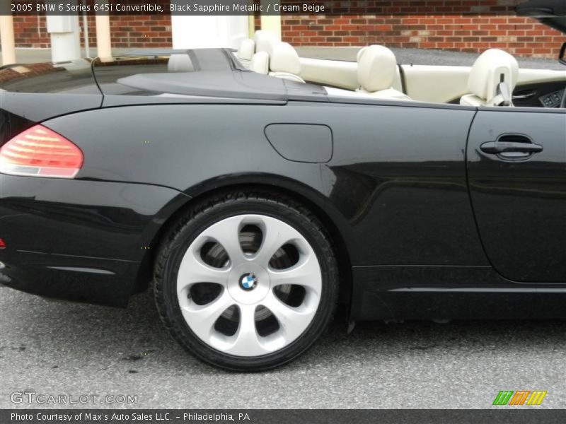 Black Sapphire Metallic / Cream Beige 2005 BMW 6 Series 645i Convertible