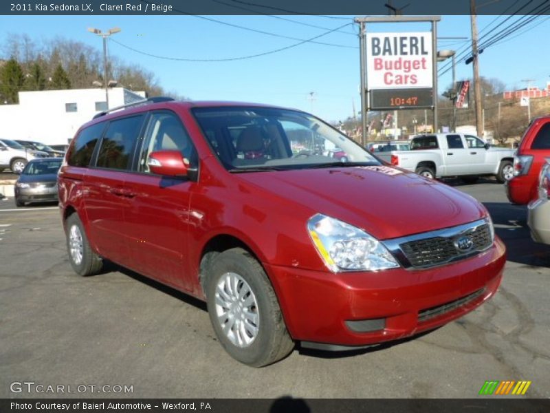 Claret Red / Beige 2011 Kia Sedona LX