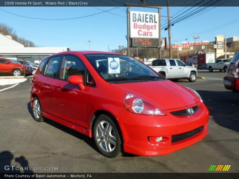 Milano Red / Black/Grey 2008 Honda Fit Sport