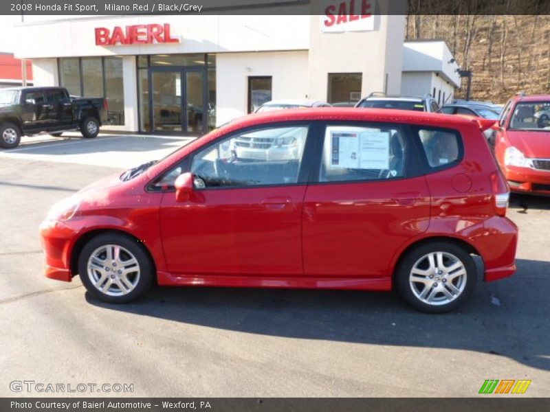 Milano Red / Black/Grey 2008 Honda Fit Sport