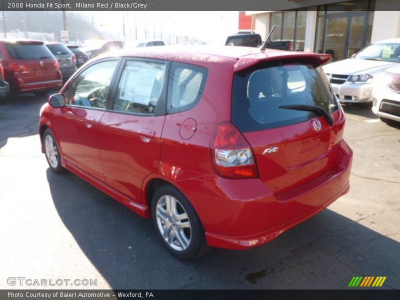 Milano Red / Black/Grey 2008 Honda Fit Sport