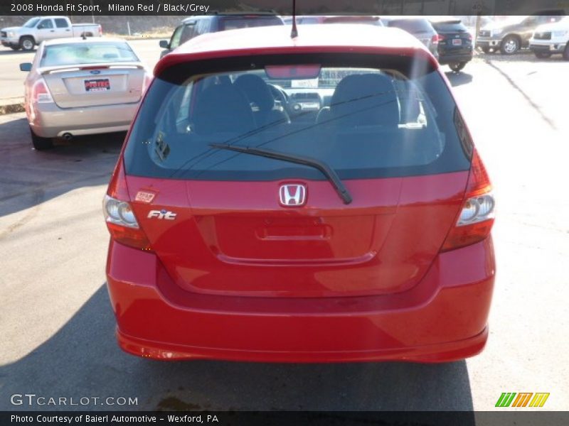 Milano Red / Black/Grey 2008 Honda Fit Sport