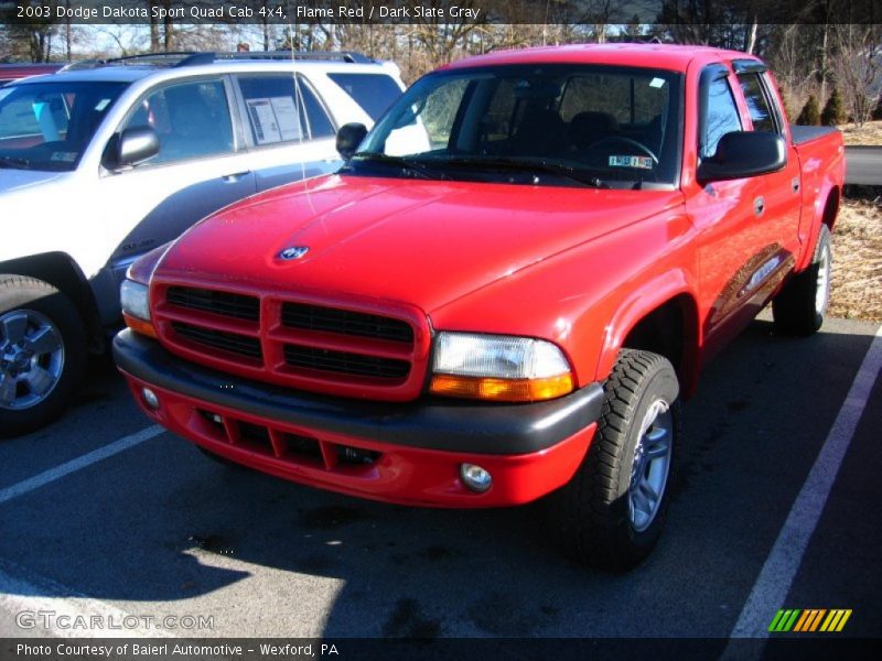 Flame Red / Dark Slate Gray 2003 Dodge Dakota Sport Quad Cab 4x4