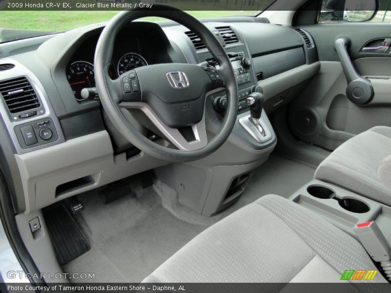 Glacier Blue Metallic / Gray 2009 Honda CR-V EX