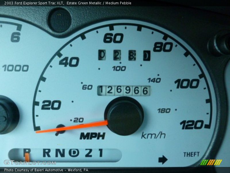 Estate Green Metallic / Medium Pebble 2003 Ford Explorer Sport Trac XLT