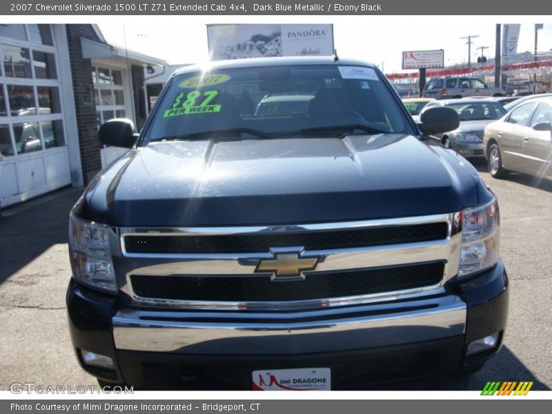 Dark Blue Metallic / Ebony Black 2007 Chevrolet Silverado 1500 LT Z71 Extended Cab 4x4