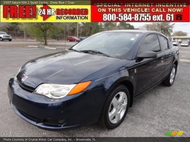 Deep Blue / Gray 2007 Saturn ION 2 Quad Coupe