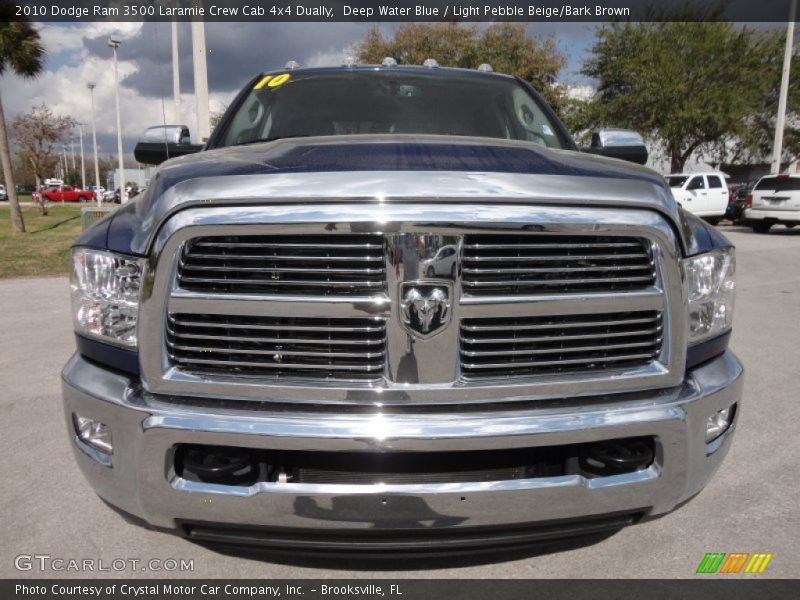 Deep Water Blue / Light Pebble Beige/Bark Brown 2010 Dodge Ram 3500 Laramie Crew Cab 4x4 Dually