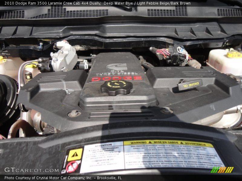 Deep Water Blue / Light Pebble Beige/Bark Brown 2010 Dodge Ram 3500 Laramie Crew Cab 4x4 Dually