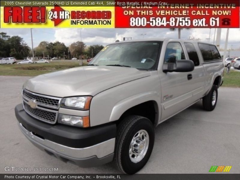 Silver Birch Metallic / Medium Gray 2005 Chevrolet Silverado 2500HD LS Extended Cab 4x4