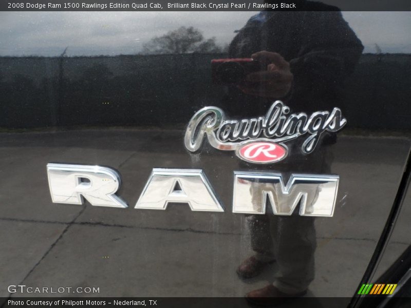 Brilliant Black Crystal Pearl / Rawlings Black 2008 Dodge Ram 1500 Rawlings Edition Quad Cab
