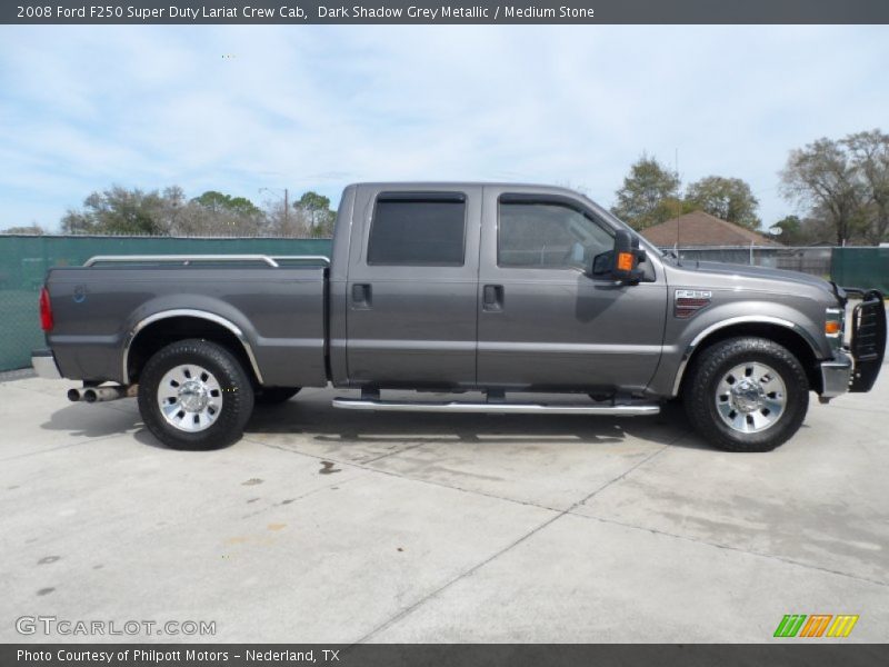 Dark Shadow Grey Metallic / Medium Stone 2008 Ford F250 Super Duty Lariat Crew Cab