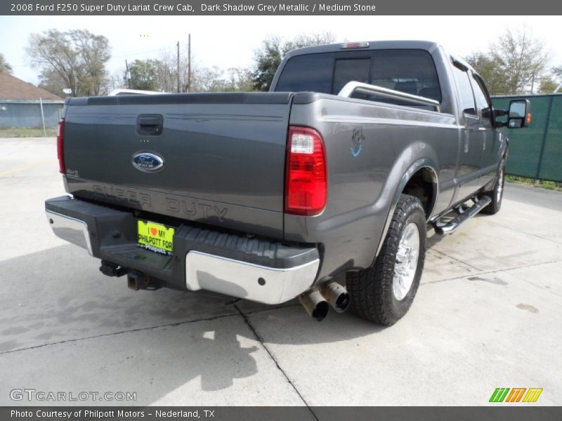 Dark Shadow Grey Metallic / Medium Stone 2008 Ford F250 Super Duty Lariat Crew Cab