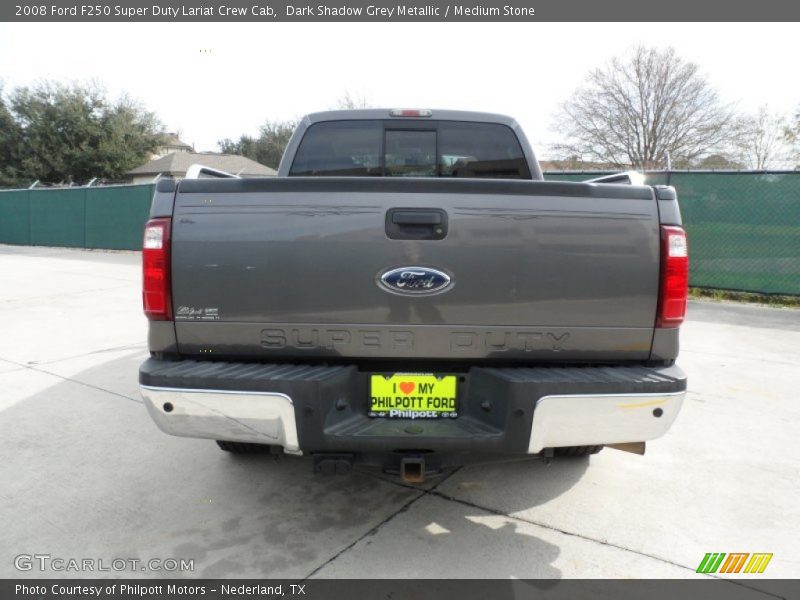 Dark Shadow Grey Metallic / Medium Stone 2008 Ford F250 Super Duty Lariat Crew Cab