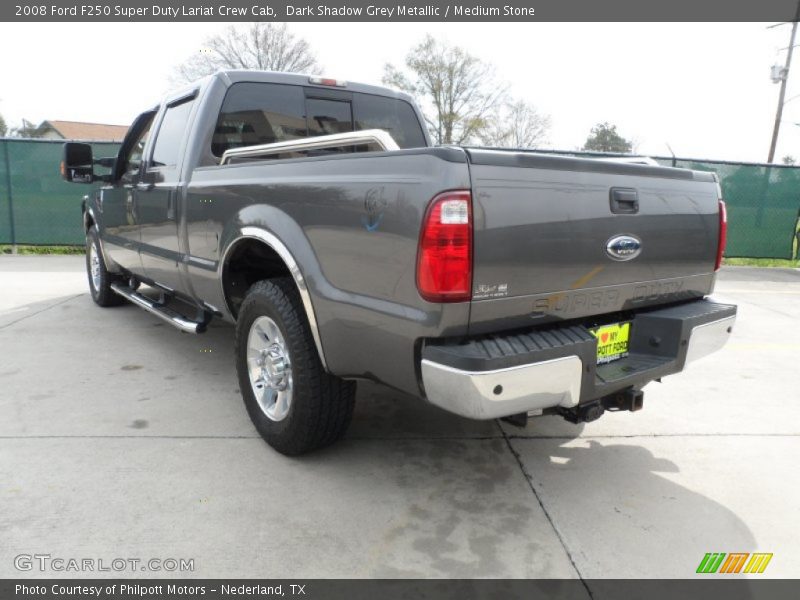 Dark Shadow Grey Metallic / Medium Stone 2008 Ford F250 Super Duty Lariat Crew Cab