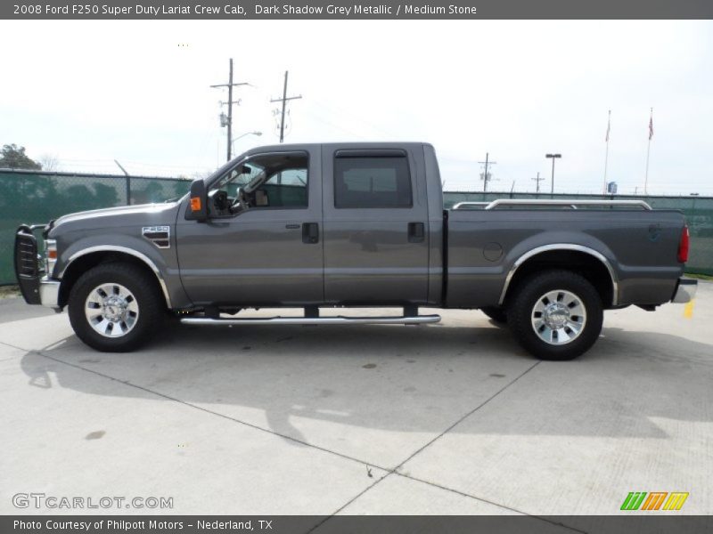 Dark Shadow Grey Metallic / Medium Stone 2008 Ford F250 Super Duty Lariat Crew Cab