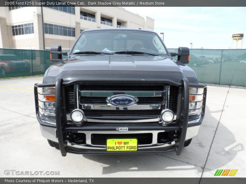 Dark Shadow Grey Metallic / Medium Stone 2008 Ford F250 Super Duty Lariat Crew Cab