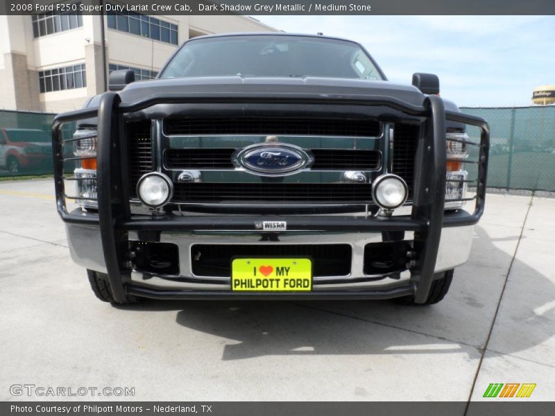 Dark Shadow Grey Metallic / Medium Stone 2008 Ford F250 Super Duty Lariat Crew Cab