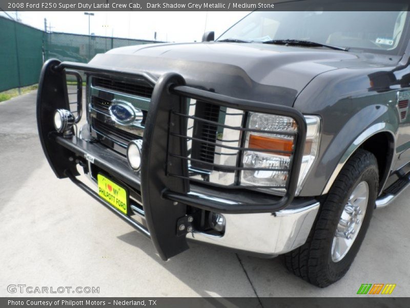 Dark Shadow Grey Metallic / Medium Stone 2008 Ford F250 Super Duty Lariat Crew Cab