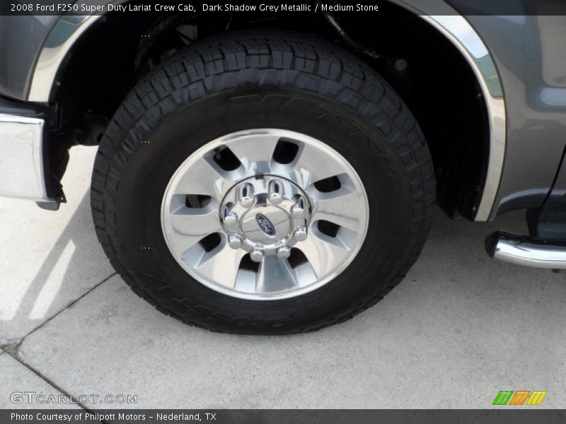 Dark Shadow Grey Metallic / Medium Stone 2008 Ford F250 Super Duty Lariat Crew Cab