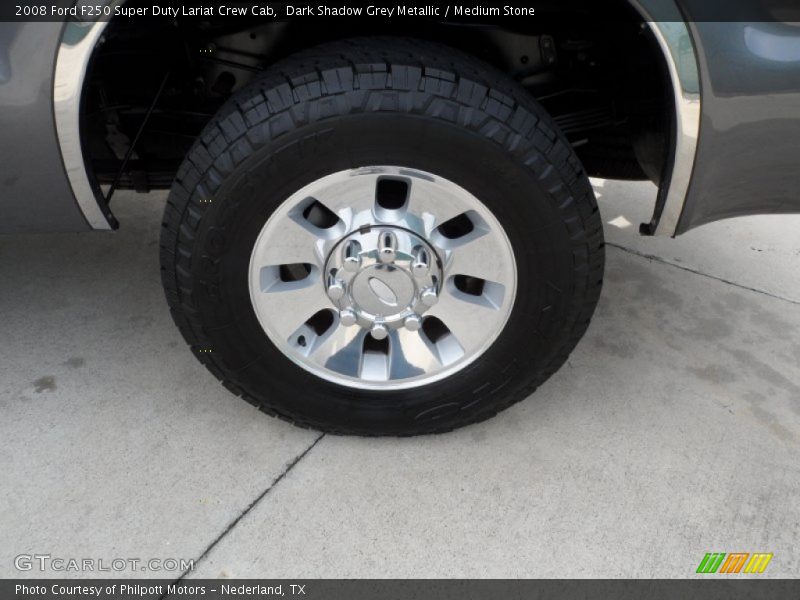 Dark Shadow Grey Metallic / Medium Stone 2008 Ford F250 Super Duty Lariat Crew Cab