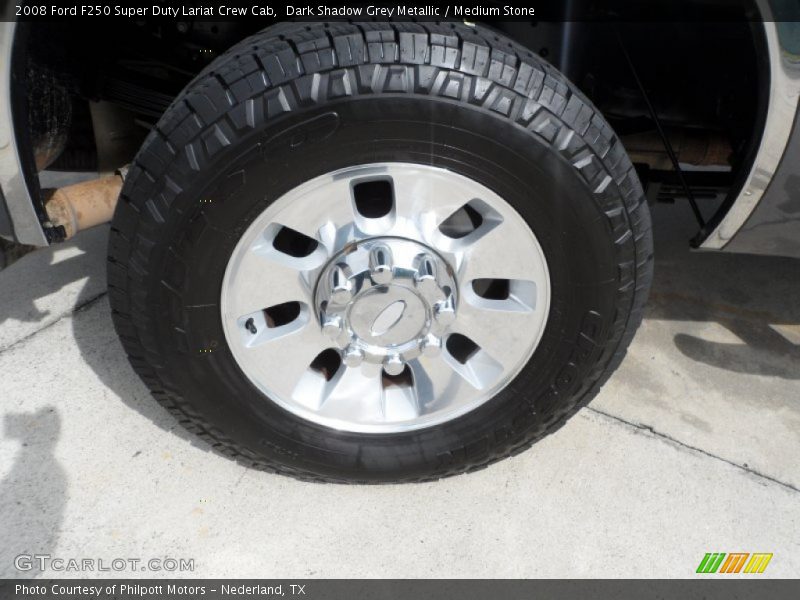 Dark Shadow Grey Metallic / Medium Stone 2008 Ford F250 Super Duty Lariat Crew Cab