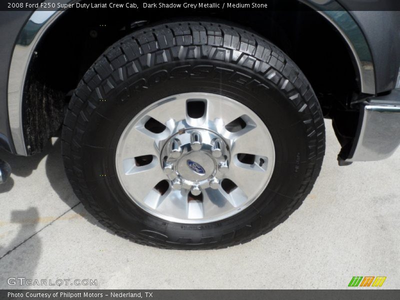 Dark Shadow Grey Metallic / Medium Stone 2008 Ford F250 Super Duty Lariat Crew Cab