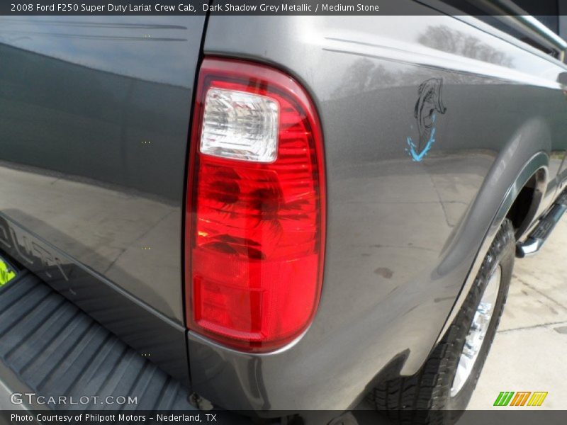 Dark Shadow Grey Metallic / Medium Stone 2008 Ford F250 Super Duty Lariat Crew Cab