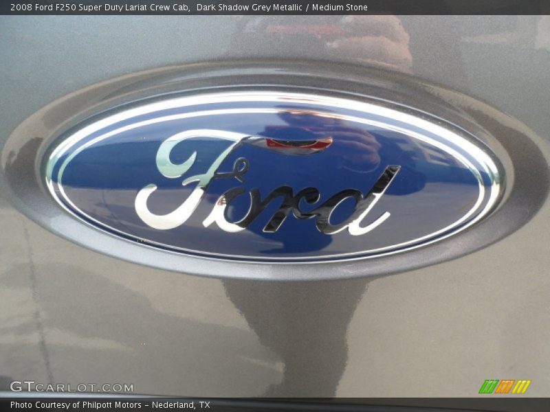Dark Shadow Grey Metallic / Medium Stone 2008 Ford F250 Super Duty Lariat Crew Cab