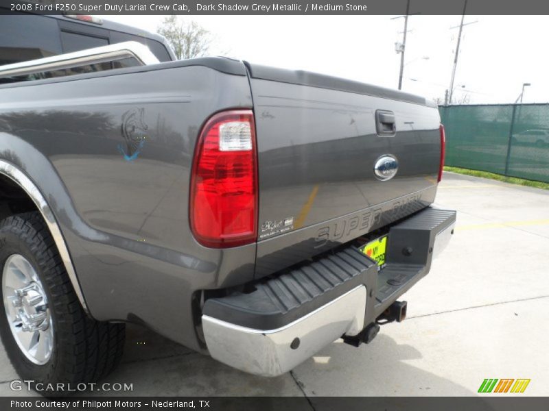 Dark Shadow Grey Metallic / Medium Stone 2008 Ford F250 Super Duty Lariat Crew Cab