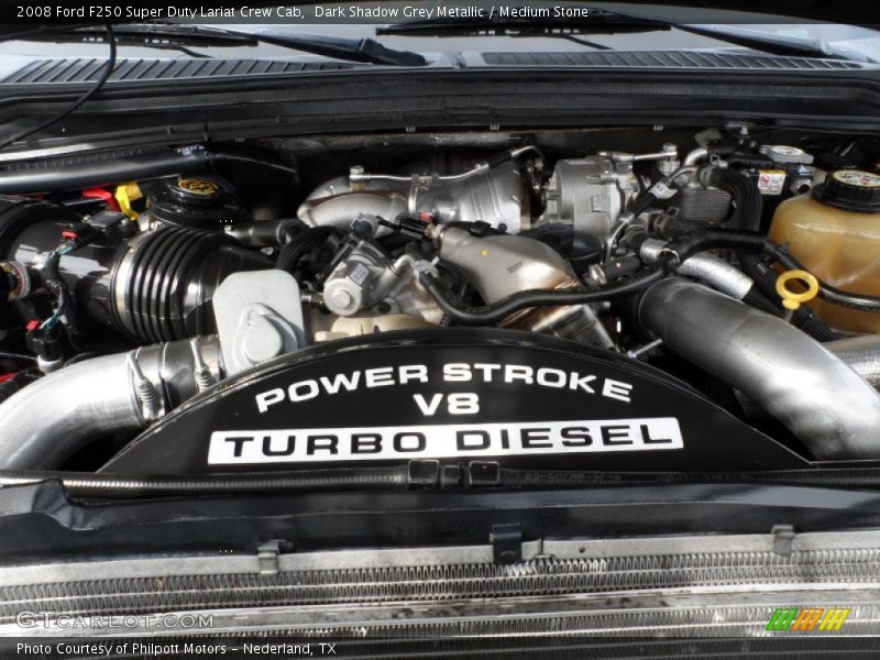 Dark Shadow Grey Metallic / Medium Stone 2008 Ford F250 Super Duty Lariat Crew Cab